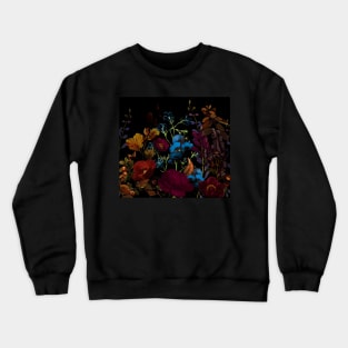 Dark autumn flower garden design floral pattern design Crewneck Sweatshirt